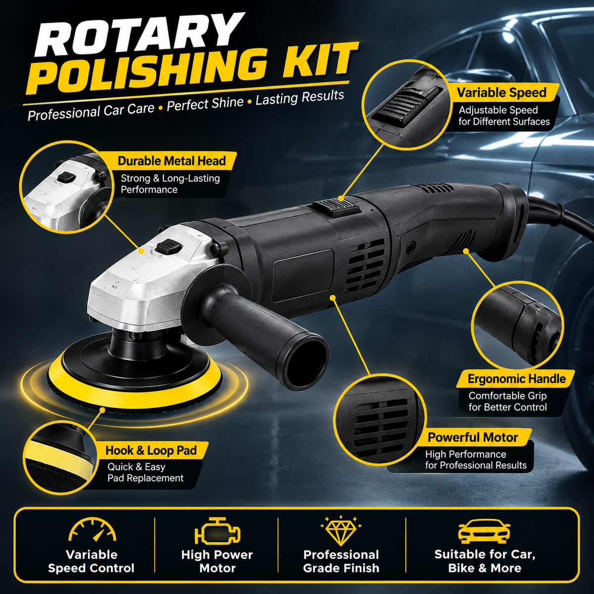 Rotary Polishing Kit – Metal Polishing & Buffing Wheel Set